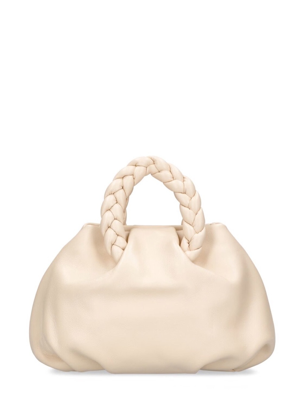 HEREU
Bombon leather top handle bag.  Ivory
